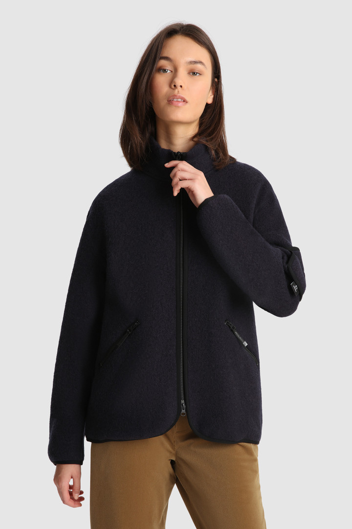 Leichter Terra-Melton Pullover mit durchgehendem Reißverschluß