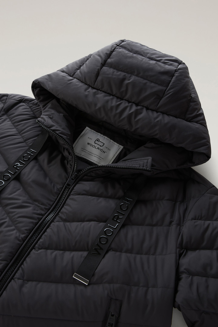 Veste en microfibre avec matelassage chevron et capuche Noir photo 6 | Woolrich