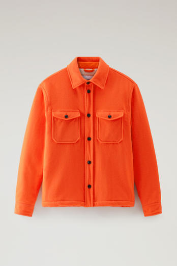 Virgin Wool Blend Overshirt with Sherpa Lining - Serving the People / Woolrich Red photo 1 | Woolrich