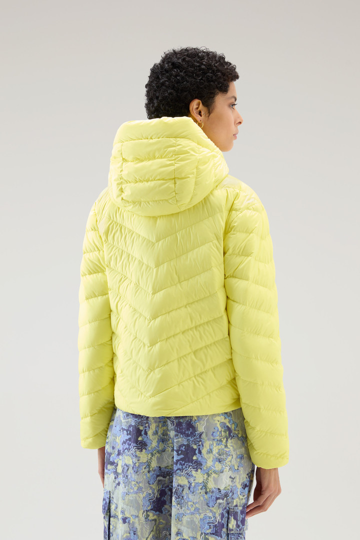 Microfibre Jacket with Chevron Quilting and Hood Yellow photo 3 | Woolrich