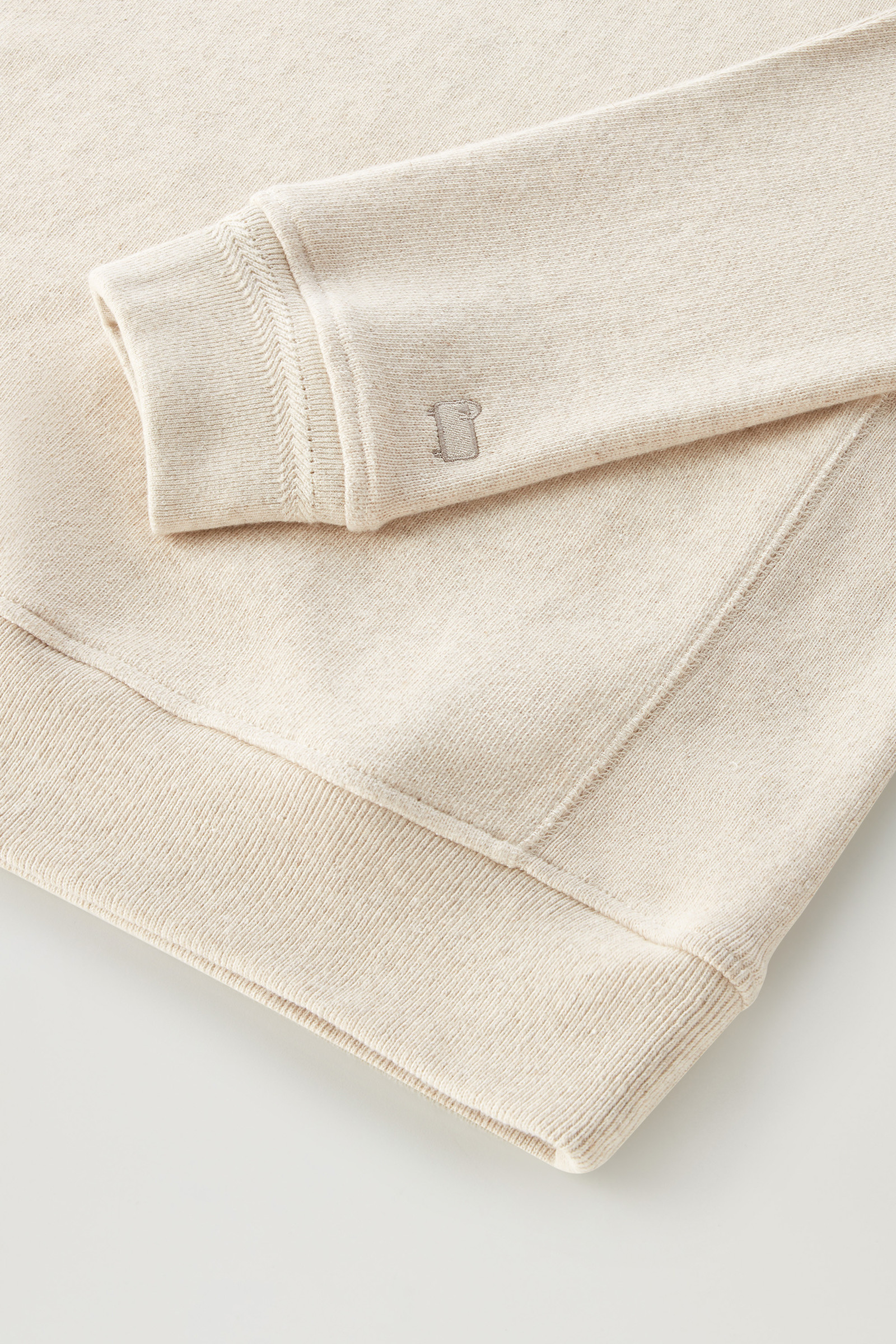 Sweat-shirt à col rond en coton et lin mélangés beige photo 7 | Woolrich