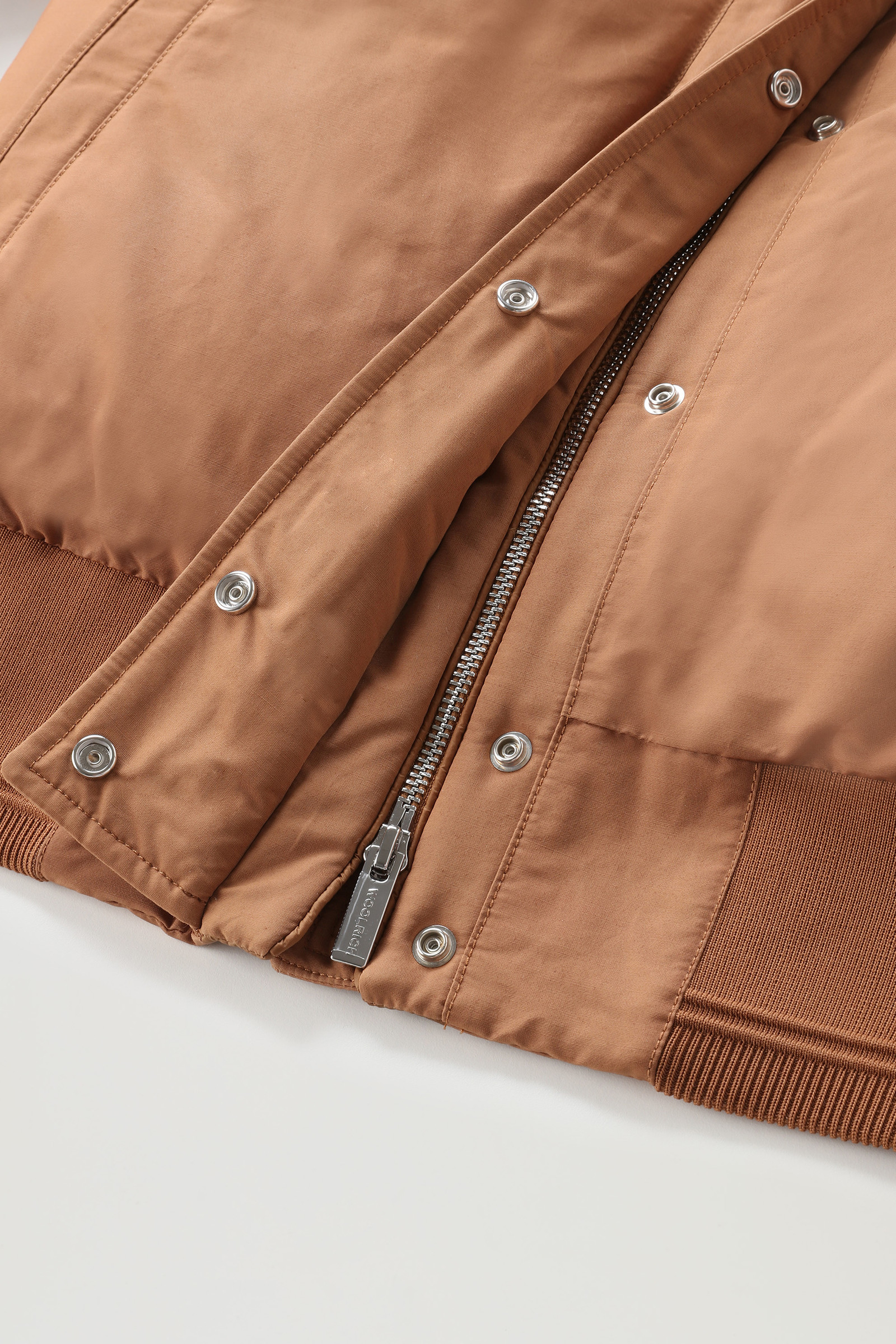 Weoka Bomber in Soft Ottoman Fabric Brown photo 9 | Woolrich