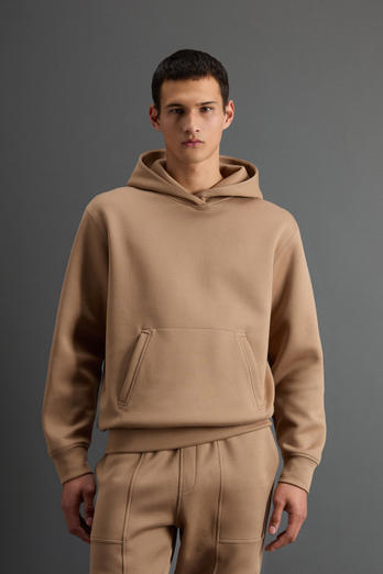 Wool-Blend Hoodie with Pouch Pocket by Todd Snyder Brown | Woolrich
