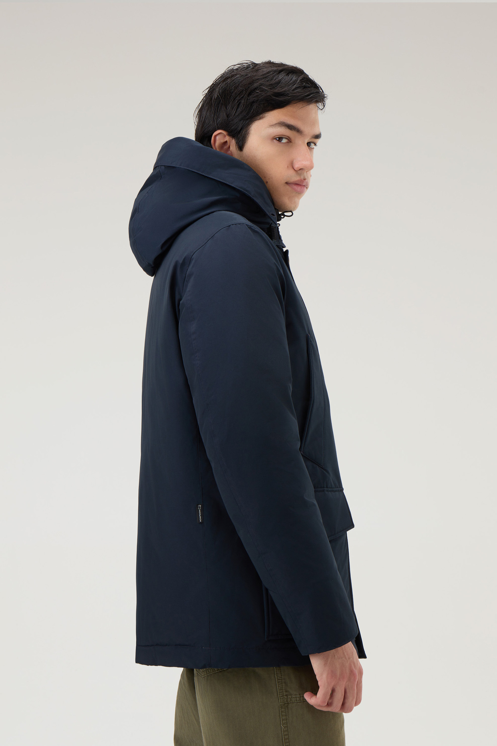 Men's Arctic Anorak in Ramar Cloth with Detachable Fur Blue 