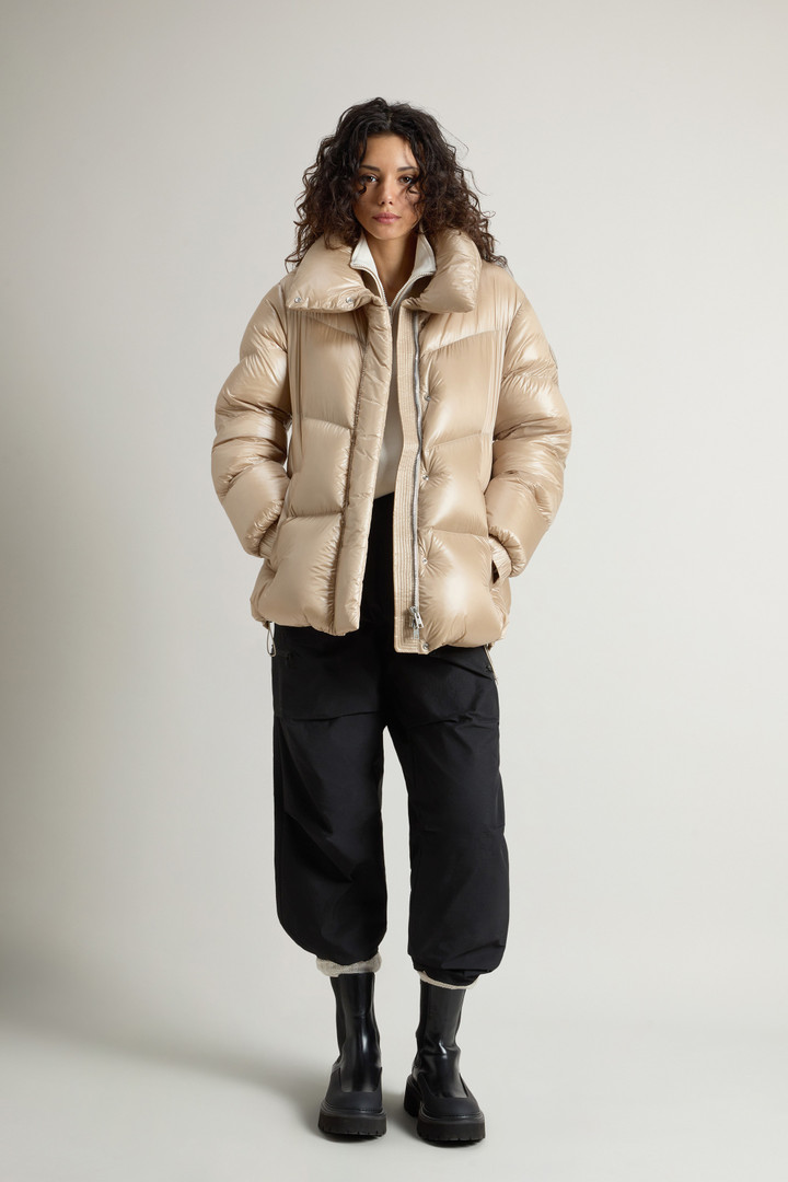 Aliquippa Down Jacket in Glossy Nylon Beige photo 2 | Woolrich