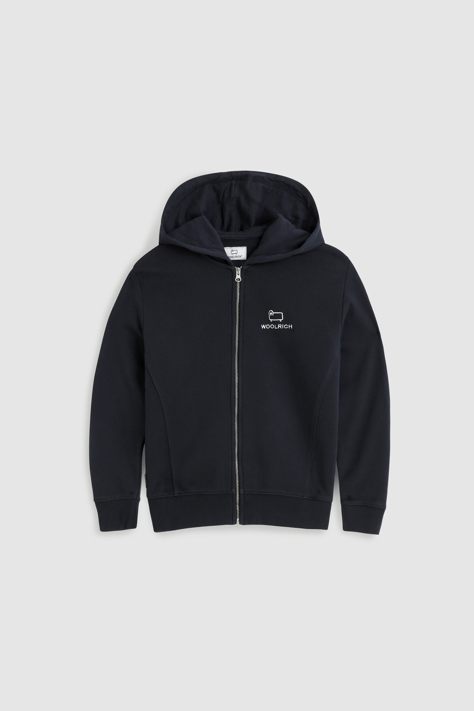Boy's Hoodie with Embroidered Logo Blue | Woolrich