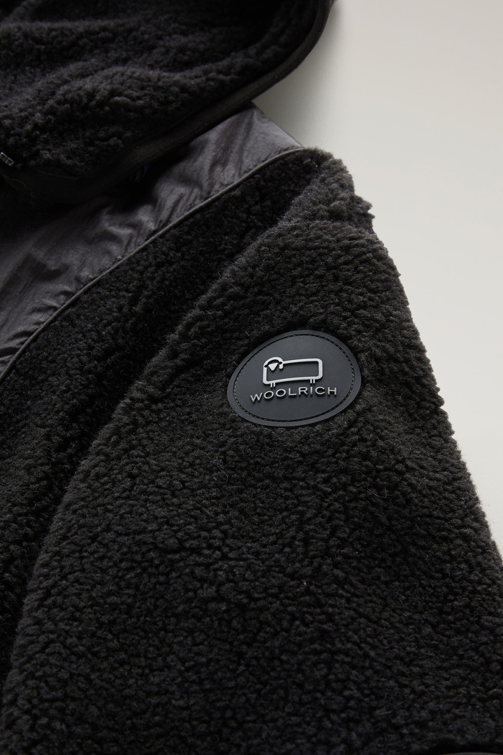 Felpa con cappuccio in sherpa e nylon con zip Nero photo 3 | Woolrich