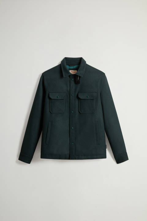 Surchemise rembourrée Alaskan en laine italienne Melton mélangée Vert photo 2 | Woolrich