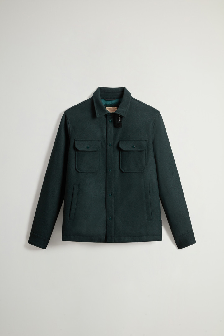 Wattiertes Alaskan Overshirt aus Melton-Gewebe aus italienischer Wollmischung Grün photo 5 | Woolrich