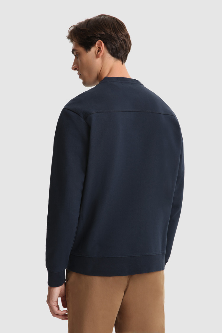 Sweat-shirt American à col ras du cou en coton brossé