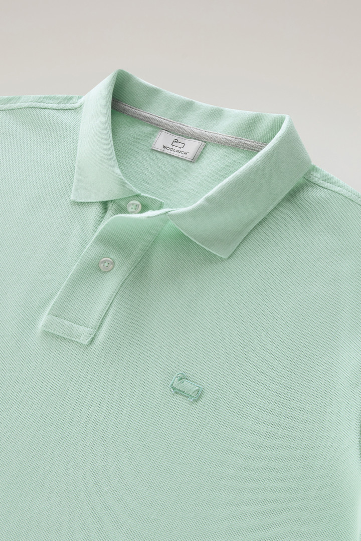 Polo Shirt in Pure Cotton Piquet Green photo 2 | Woolrich