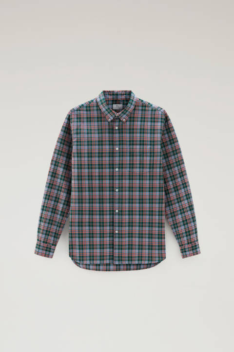 Madras-Shirt aus reiner karierter Baumwolle Grün photo 2 | Woolrich