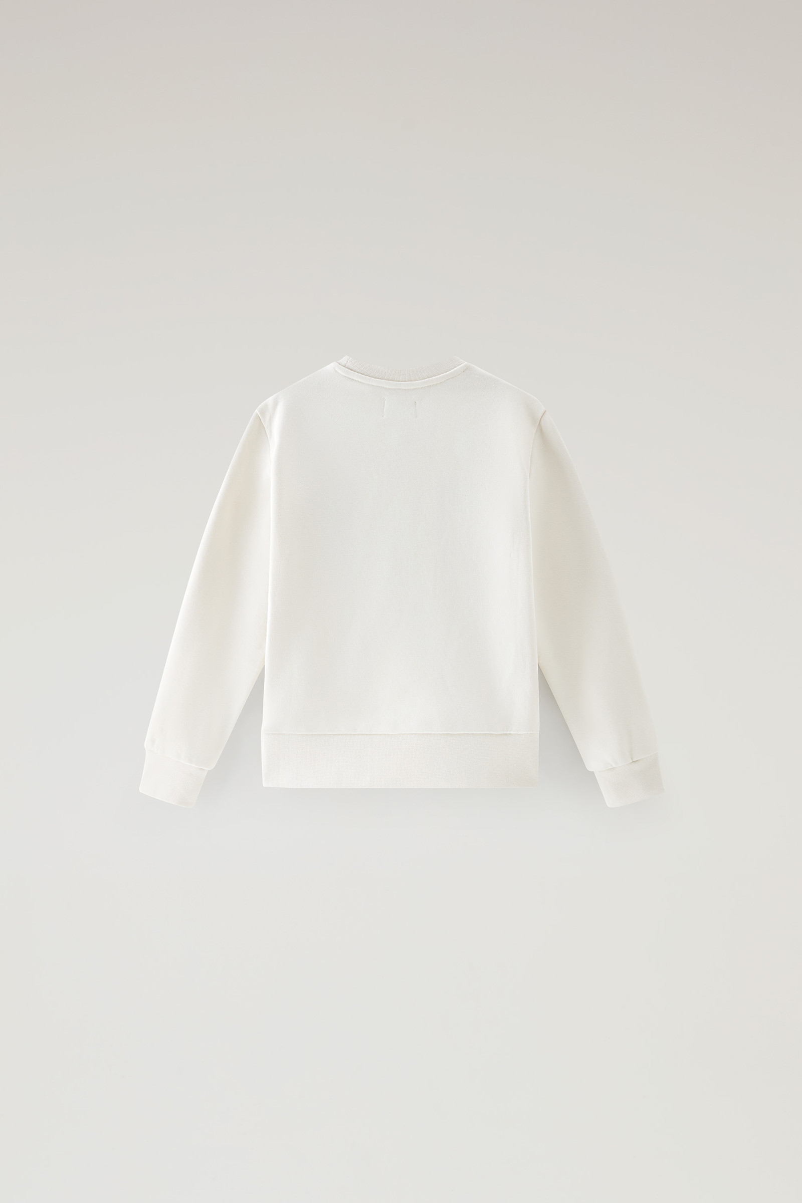 Felpa girocollo Varsity da bambino in puro cotone bianco photo 2 | Woolrich