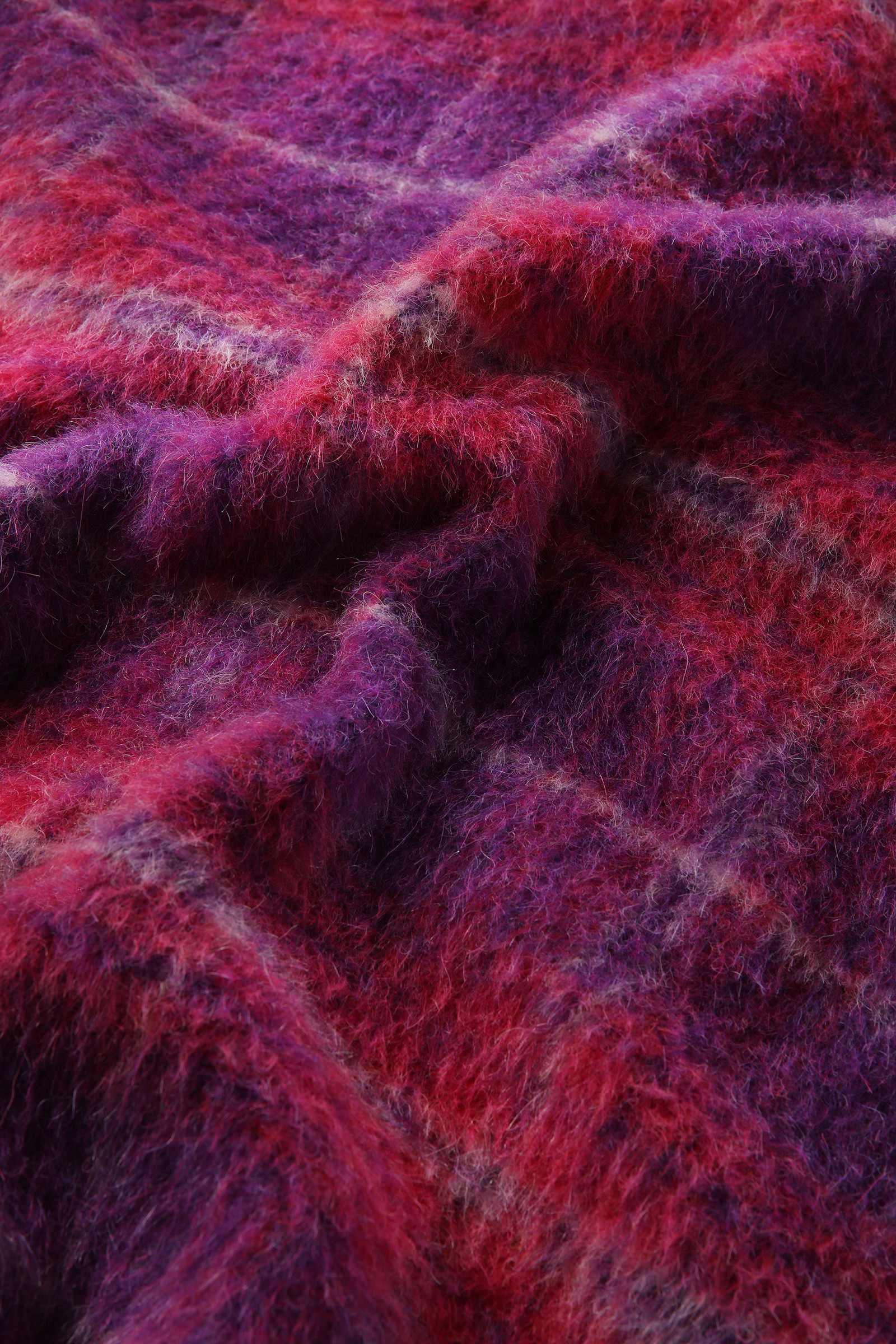 Langes Overshirt aus gebürsteter Wolle mit Fransen rot photo 9 | Woolrich