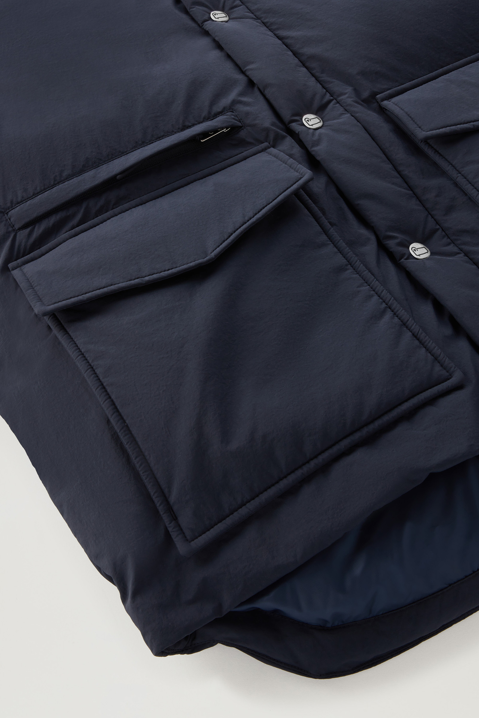 Padded Aleutian Jacket in Eco Taslan Nylon with Detachable Hood Blue photo 9 | Woolrich