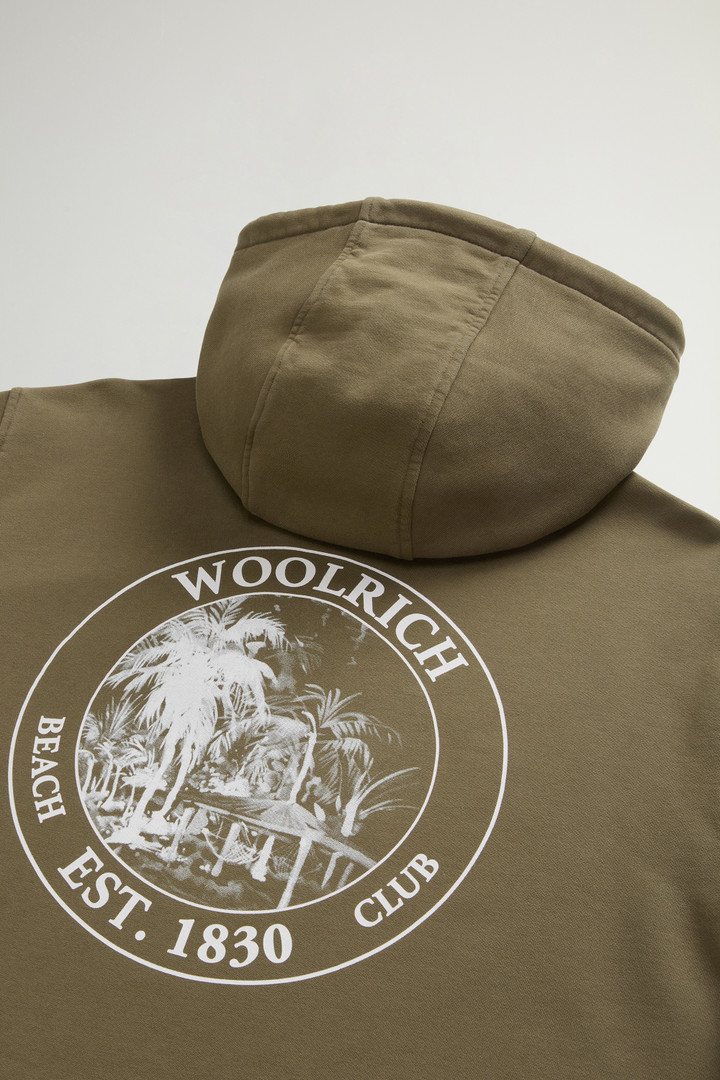 Pure Cotton Hoodie with Back Print Green photo 4 | Woolrich