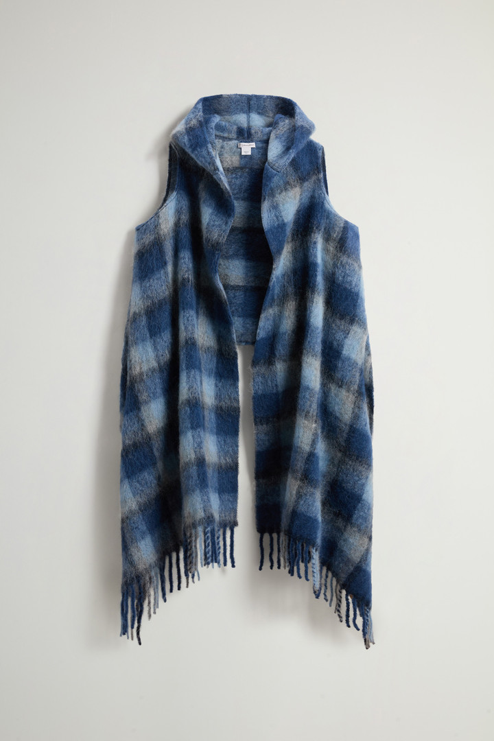 Hooded Cape Scarf in Alpaca, Mohair and Virgin Wool Blue photo 1 | Woolrich