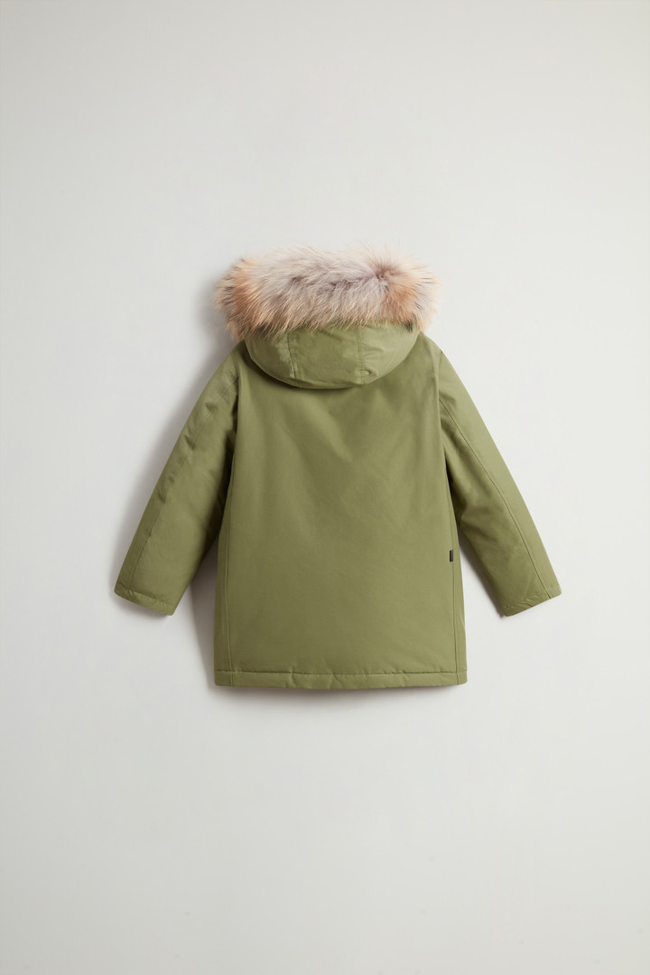 Boy's Arctic Parka in Ramar Cloth with Detachable Fur Green photo 2 | Woolrich