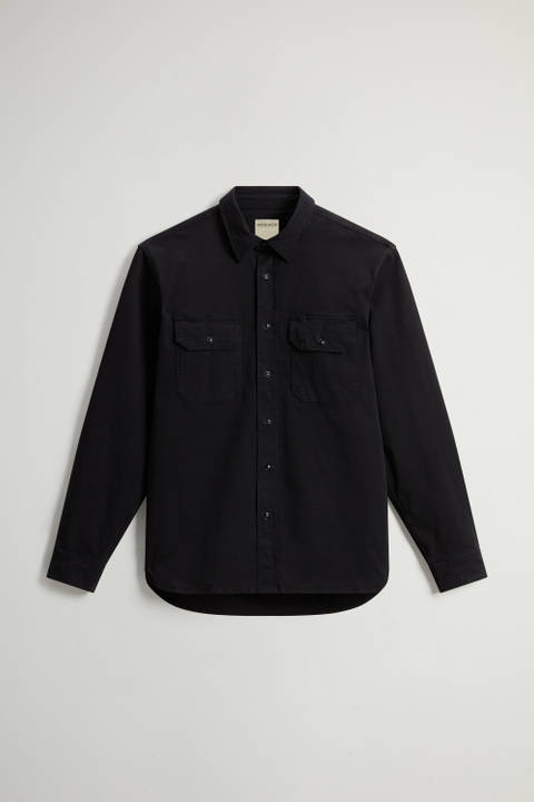 Chemise teinte en pièce en coton élastique Noir photo 2 | Woolrich