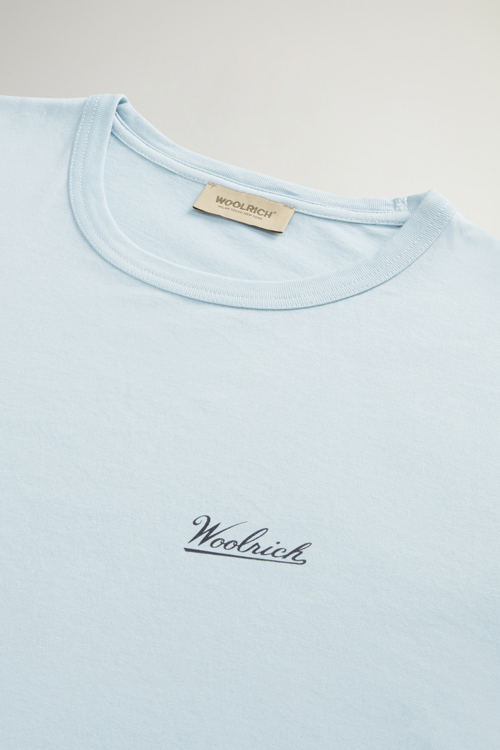 T-Shirt aus reiner Baumwolle mit Logo Blau photo 6 | Woolrich