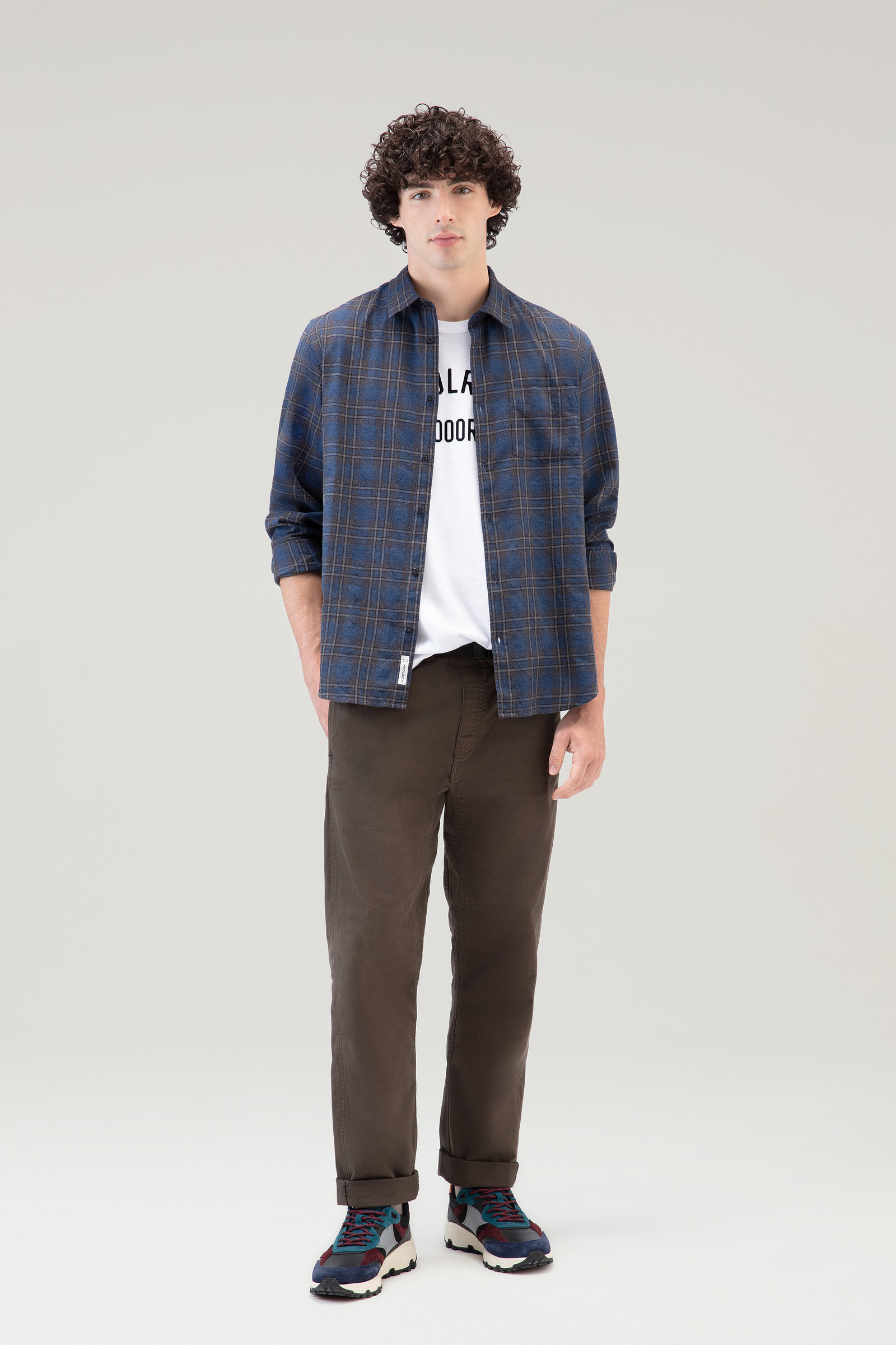Karoshirt aus leichtem Flanell blau photo 2 | Woolrich