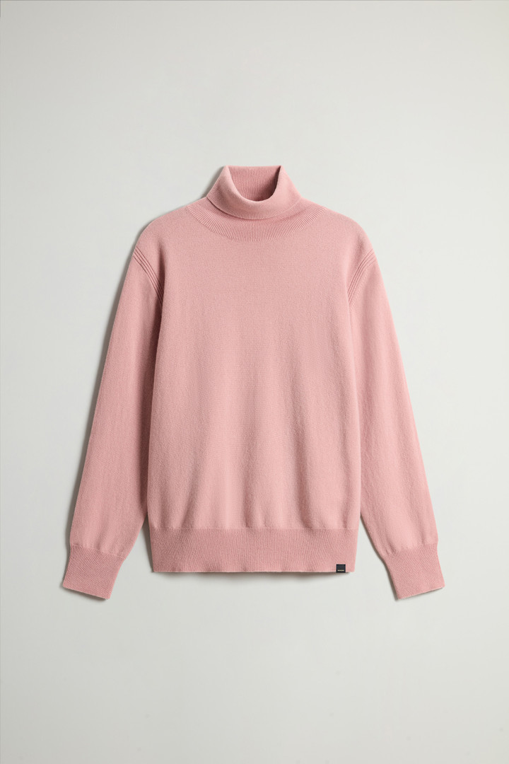 Pure Cashmere Sweater with High Neck Women Pink