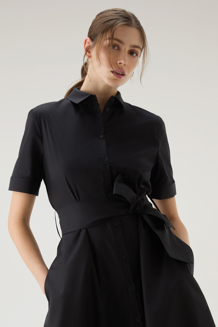 Shirt Dress in Pure Cotton Poplin Black photo 4 | Woolrich