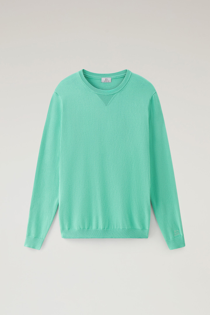 Sweater mit Rundhalsausschnitt aus reiner Baumwolle Grün photo 5 | Woolrich