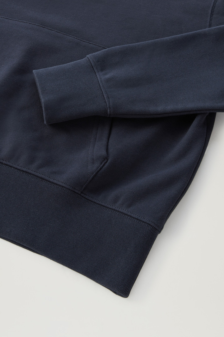 Sudadera con capucha de puro algodón con logotipo bordado Azul photo 7 | Woolrich