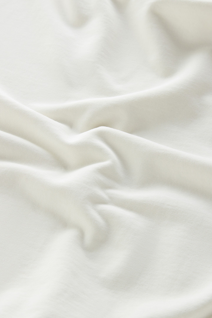 Sweat-shirt en pur coton à capuche et logo brodé Blanc photo 8 | Woolrich