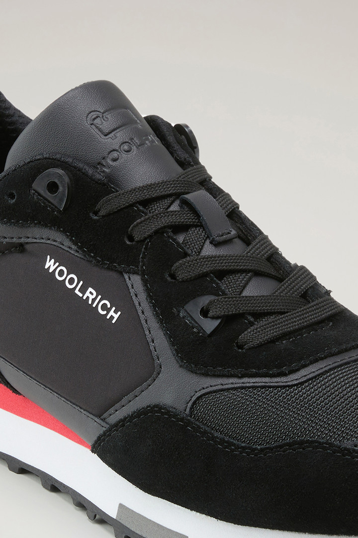 Retro-Sneaker aus Veloursleder mit Nylon-Details Schwarz photo 5 | Woolrich