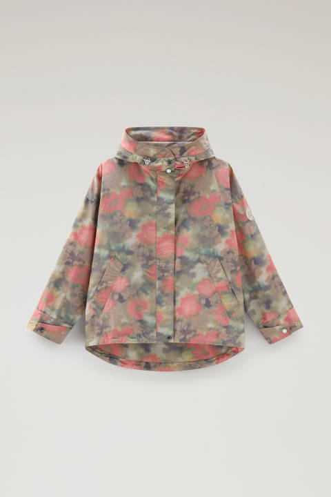 Jacket in a Cotton-linen Blend with a Multicolored Print Green photo 2 | Woolrich