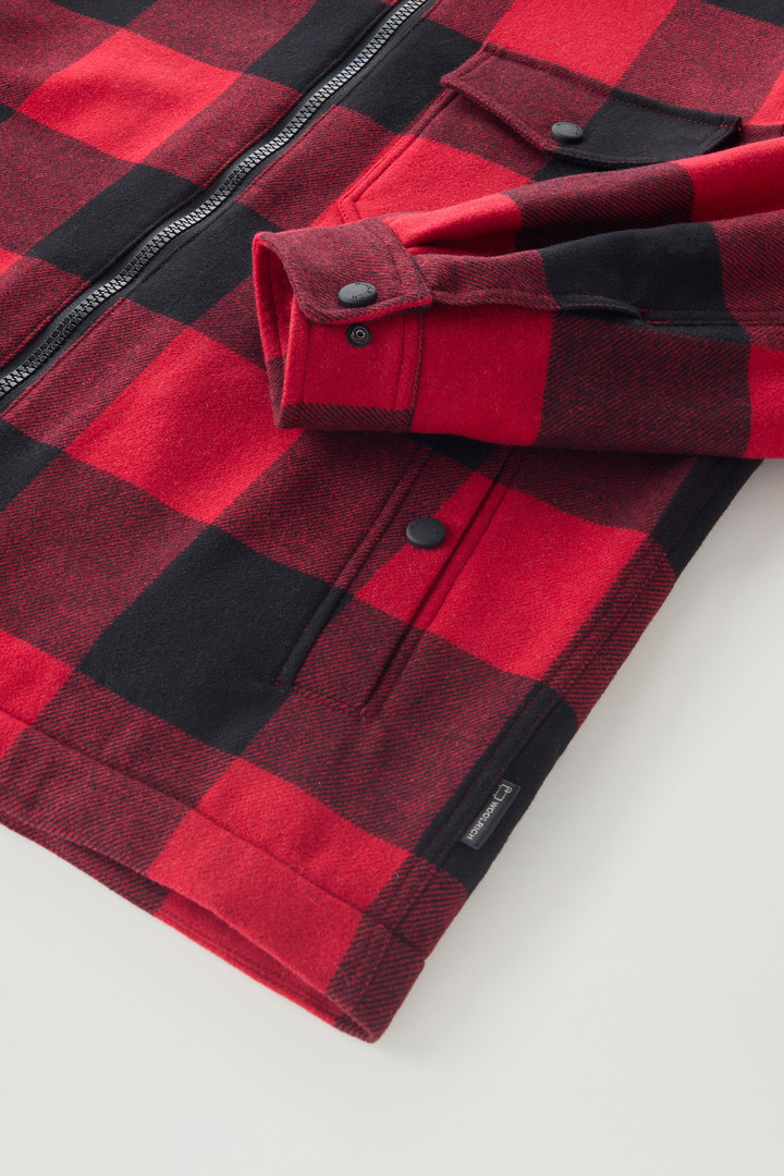 Overshirt in Recycled Italian Wool Blend with Sherpa Lining Red photo 7 | Woolrich