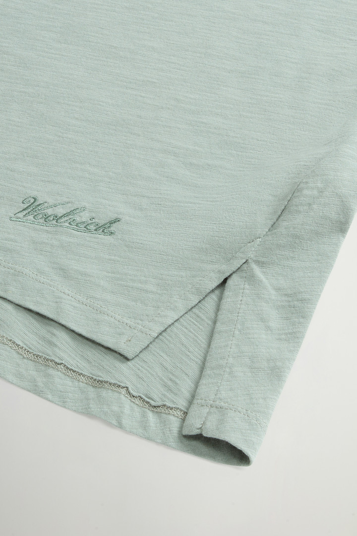 T-Shirt in Pure Cotton Slub Fabric Green photo 7 | Woolrich