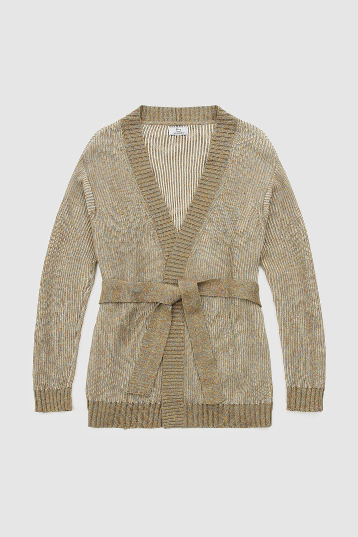 Cardigan en coton et lin avec détails contrastés beige photo 4 | Woolrich