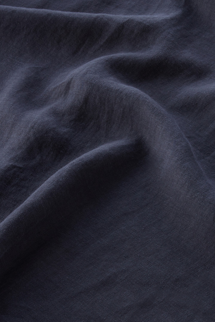 Camisa de puro lino teñida en prenda Azul photo 9 | Woolrich