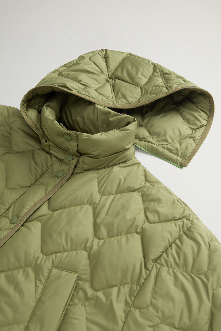 Veste façon cape Heritage en microfibre à capuche amovible Vert photo 8 | Woolrich