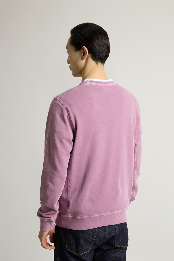 Sweat-shirt à col rond teint en pièce en pur coton léger Violet photo 3 | Woolrich