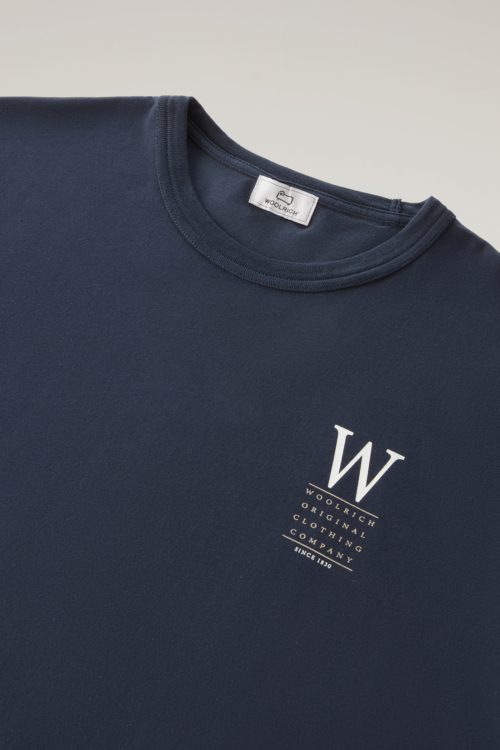 Lakeside T-shirt aus reinem Baumwolljersey mit Aufdruck auf der Rückseite blau photo 6 | Woolrich