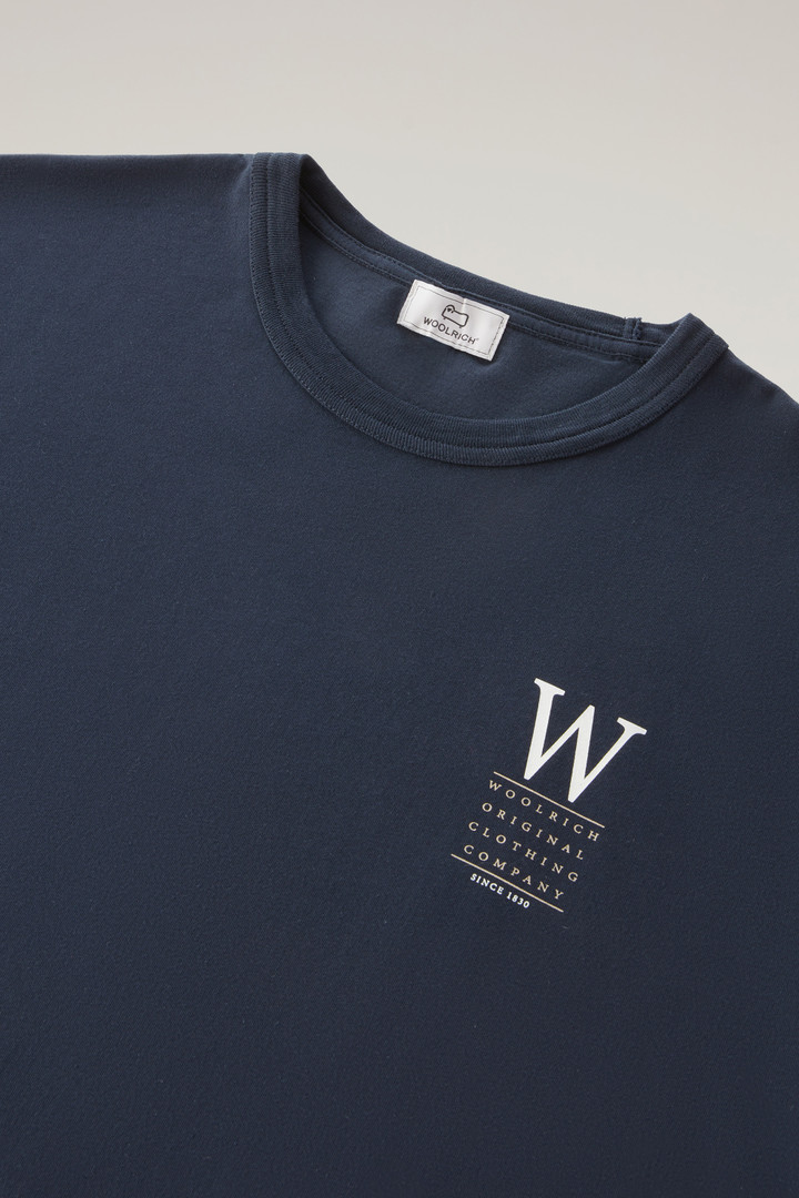 Lakeside T-shirt van puur katoenen jersey met print op de rug Blauw photo 2 | Woolrich