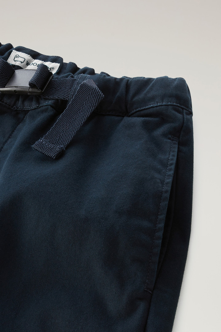 Pantalon pour garçon teint en pièce en coton élastique Bleu photo 4 | Woolrich