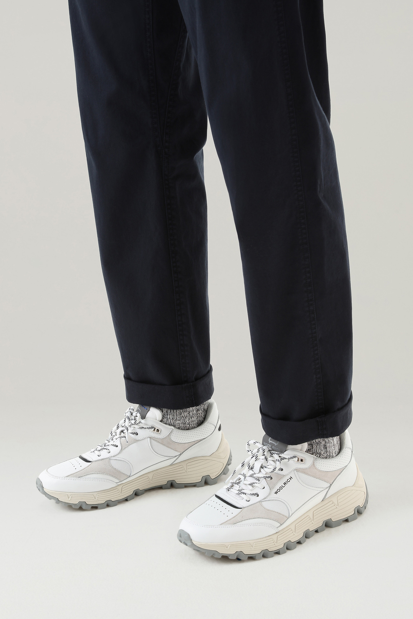 Tech Sneakers aus weichem Leder mit Veloursledereinsätzen weiß photo 6 | Woolrich