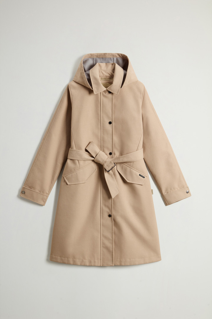 Yarn-Dyed Trench Coat in Three-Layer Fabric with Hood Beige photo 5 | Woolrich