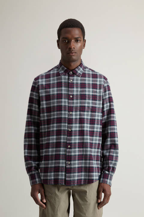 Camicia a quadri in flanella leggera Grigio | Woolrich