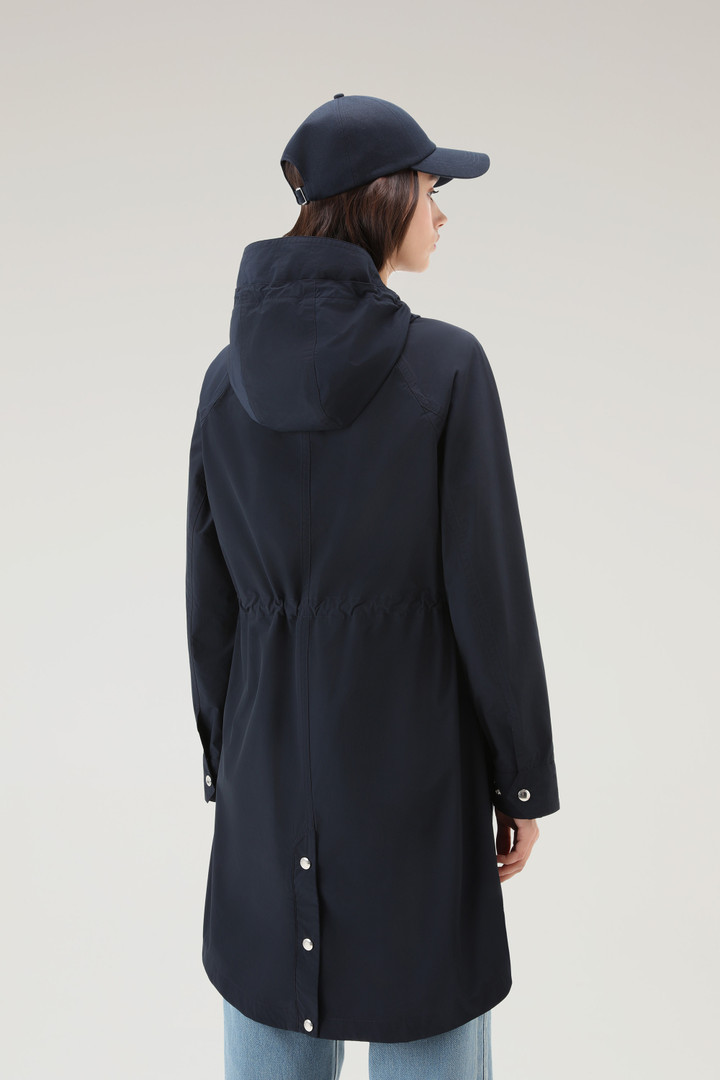 Long Summer Parka in Urban Touch Fabric with Hood Blue photo 3 | Woolrich