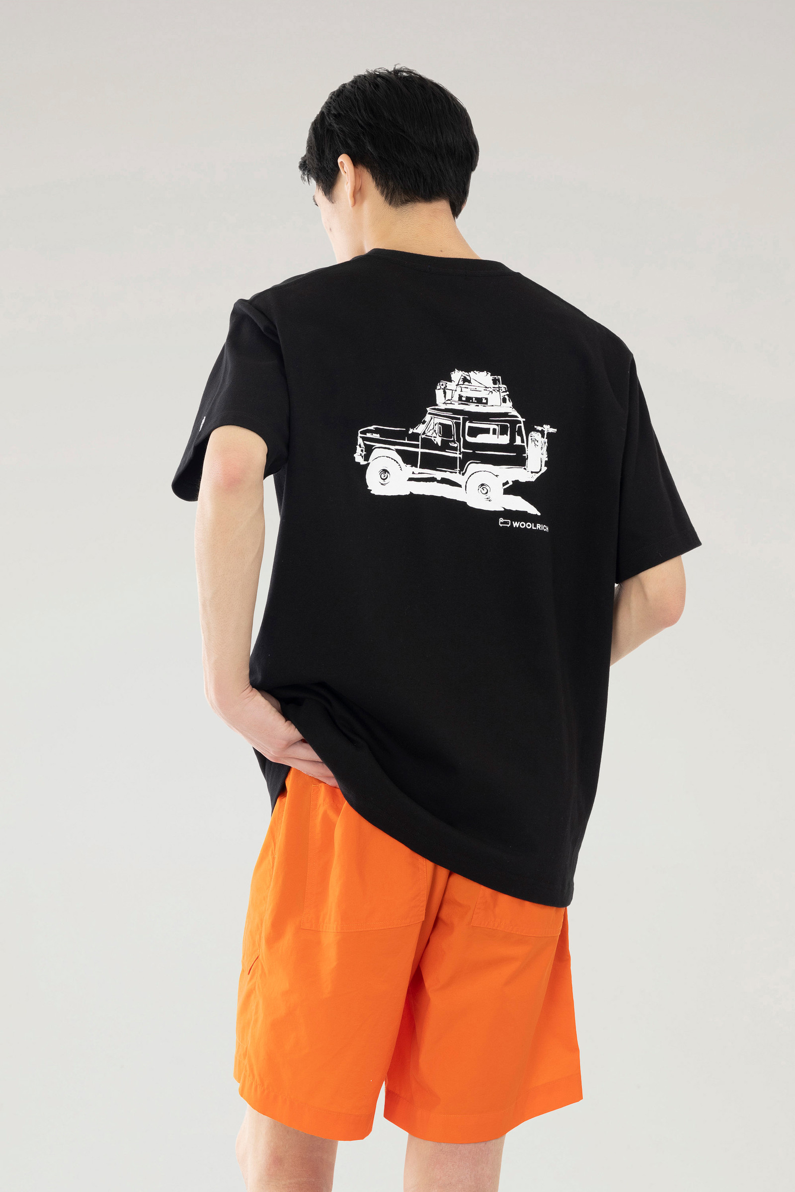 T-shirt in Pure Cotton with Back Print Black photo 2 | Woolrich