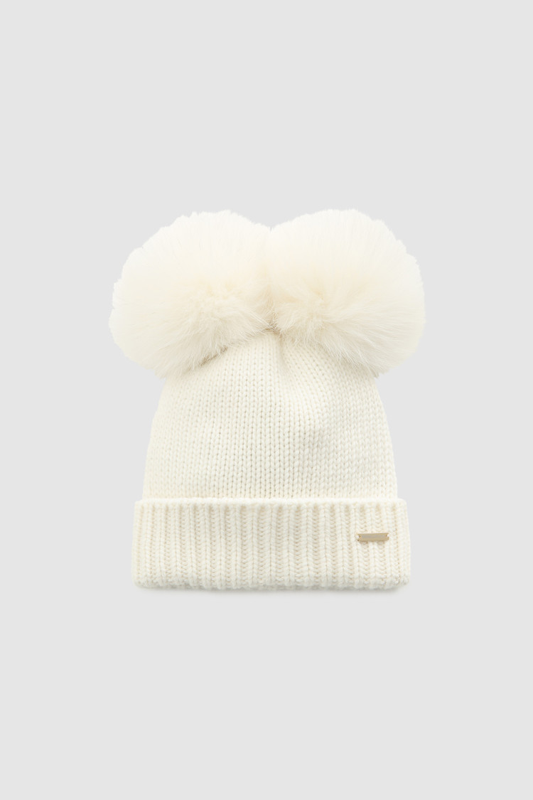 Bonnet Serenity en cachemire avec double pompon pour fille