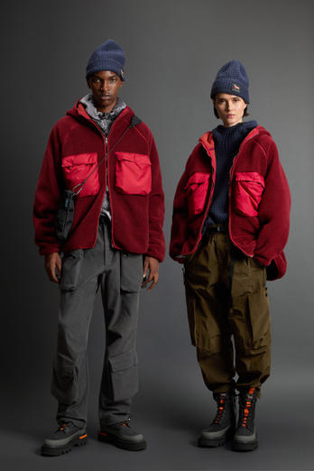 Sudadera híbrida con cremallera completa y capucha Rojo photo 1 | Woolrich