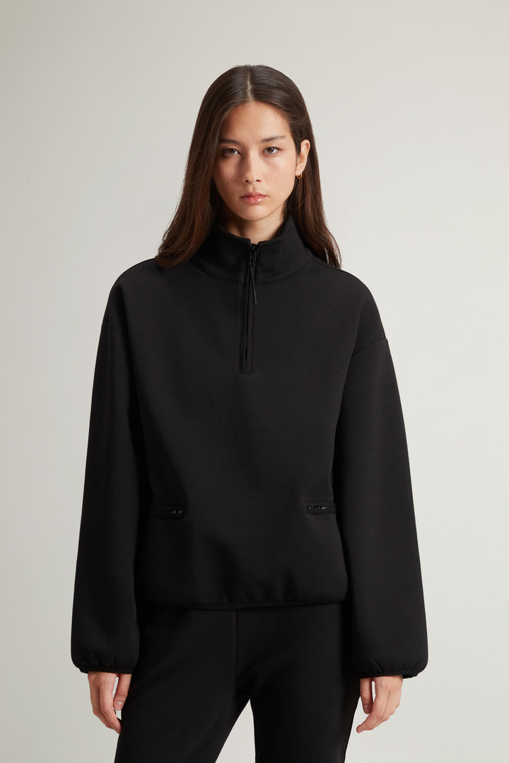 Cotton-Blend Sweatshirt with High Neck Black photo 1 | Woolrich