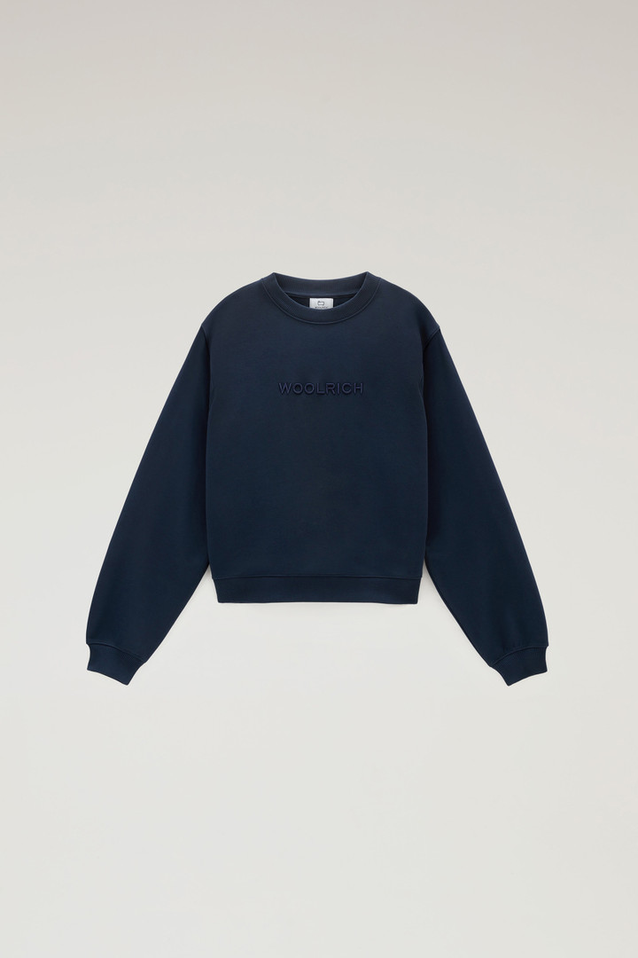 Crewneck Sweatshirt with Embroidered Logo Blue photo 1 | Woolrich